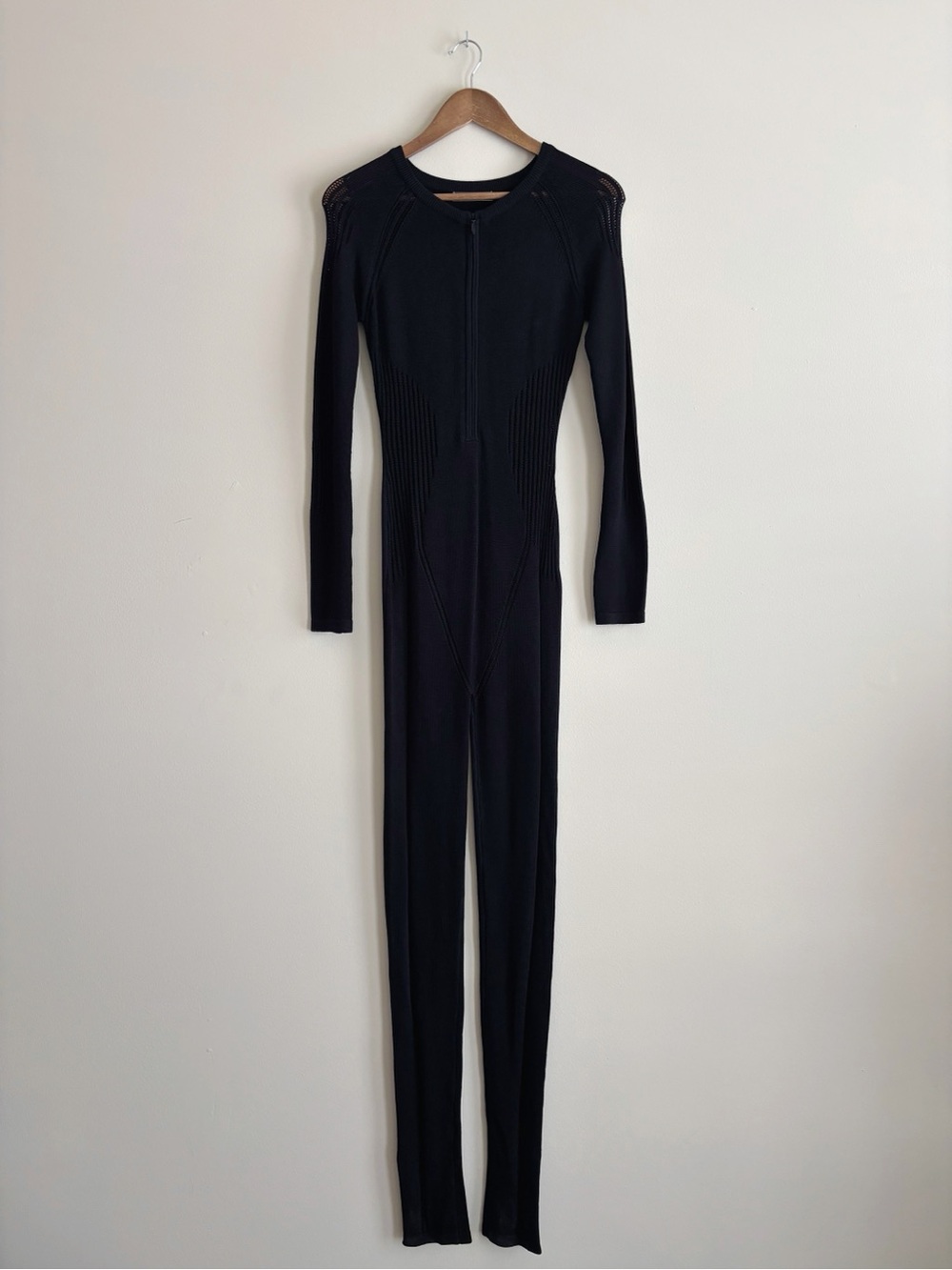 Manière De Voir Black Knitted Contour Jumpsuit Bodysuit Large - Picture 2 of 11